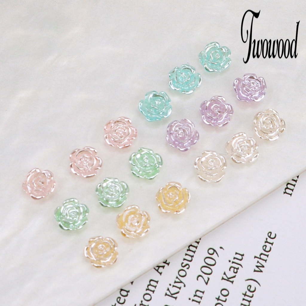 50 Pcs Ornamen Bunga Camellia Warna-Warni Untuk Dekorasi Manicure Wanita