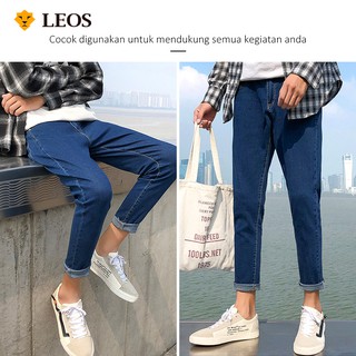 LEOS Celana  jeans  pria anak  muda  ala fashion korea 