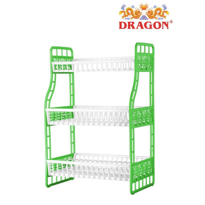 Dragon - Rak Piring Plastik Susun 2-3 / Rak Piring Dapur / Rak Piring Serbaguna