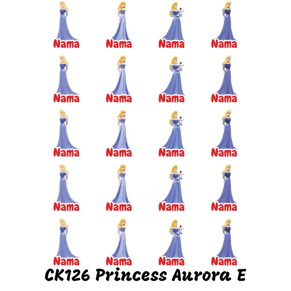 

Sticker Nama Cutting Label Waterproof Tahan Air Princess Aurora CK126