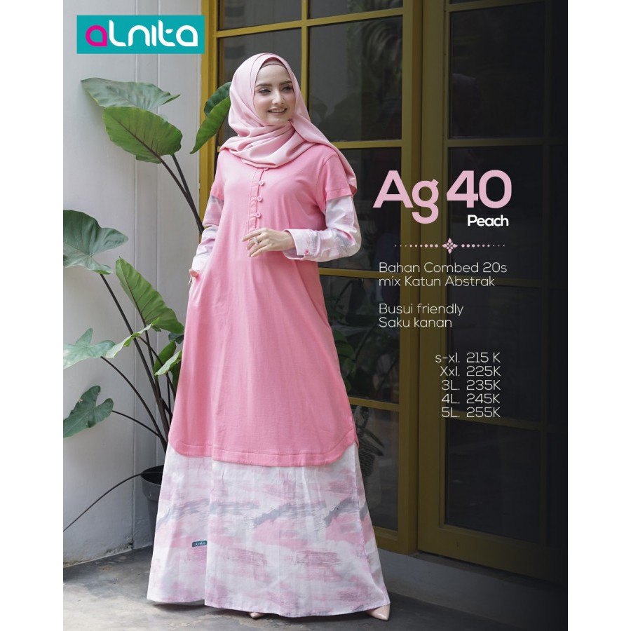 GAMIS ALNITA AG 40 PEACH TERBARU BAHAN COMBED 20s MIX GAMIS ALNITA AG 40 PEACH TERBARU BAHAN COMBED 20s MIX