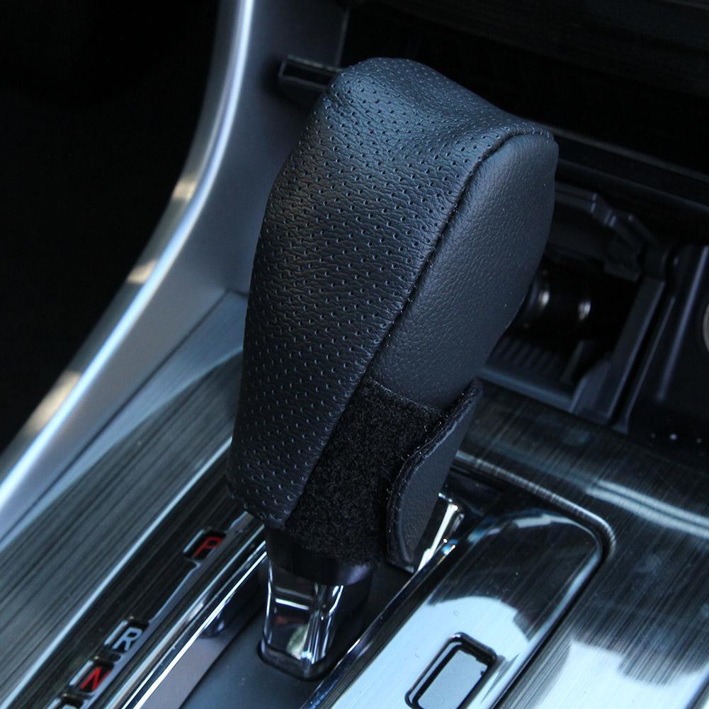 Black Synthetic Leather Car Auto Manual Gear Shift Knob Protective Cover Shopee Indonesia