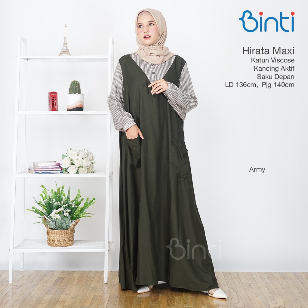 Gamis jumbo LD 135 motif kotak dress muslim terbaru big size katun viscose ORI Binti | Messy Hirata-6