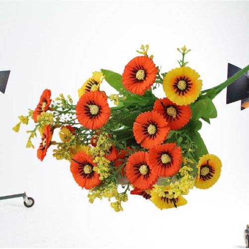 RSB COD CLEAR STOCK Pot Bunga Kode 09 Cosmos / Tanaman Bunga Plastik / Bunga Dekorasi Rumah / Tanaman Ornamen-OREN