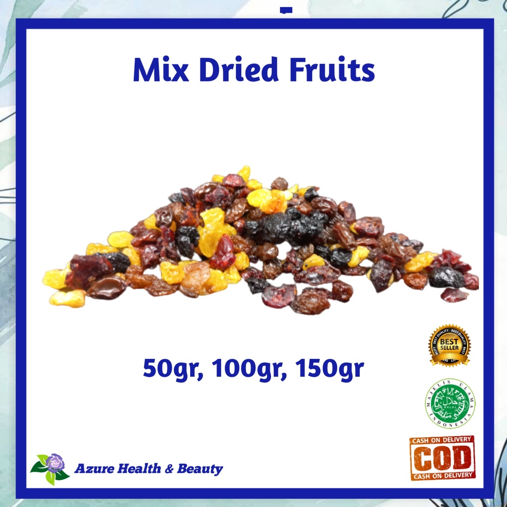 

Azure - Mix Dried Fruits Buah Kering Campur Cemilan Diet Sehat 50gr, 100gr, 150gr