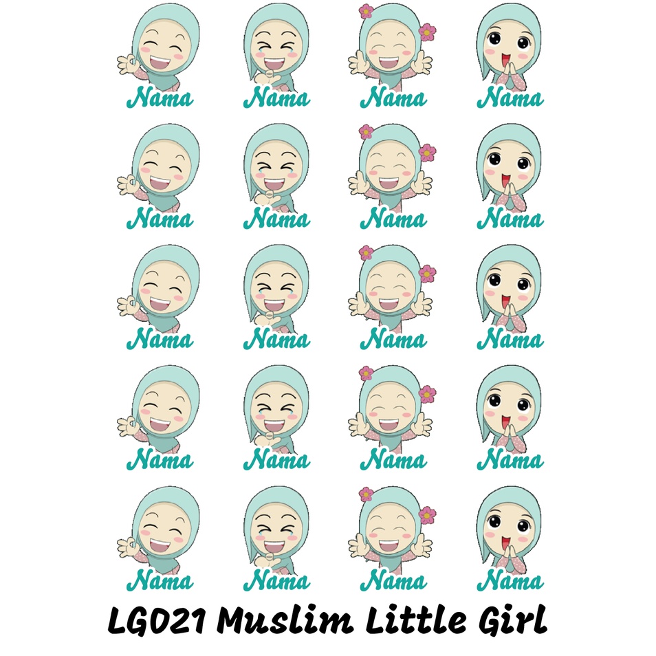 

Sticker Nama Cutting Label Waterproof Tahan Air Little Girl 21 (LG021)