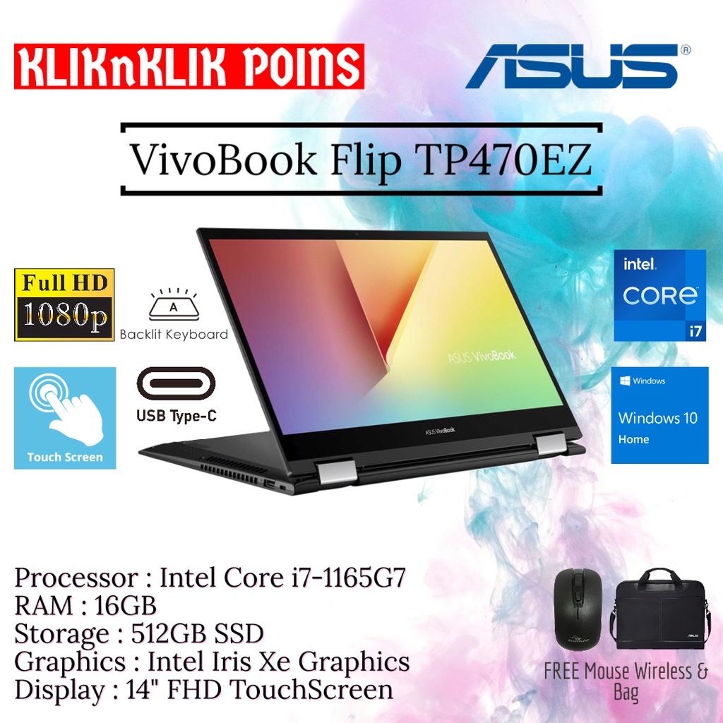 Jual Asus Vivobook Flip Tp470ez I7 1165g7 16gb 512gb Ssd Fhd Touch Win10 Indonesiashopee Indonesia 3018