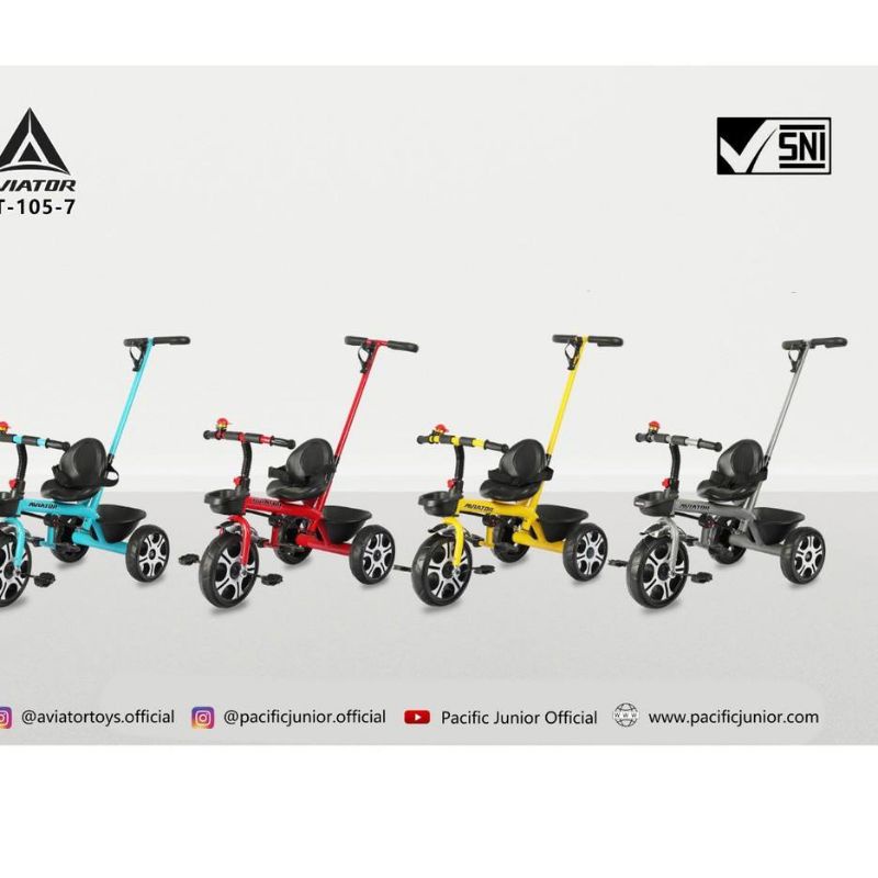 Tricycle Aviator 1057 At-105-7 At105-7 At1057 Baby Stroller Sepeda Roda Tiga 3 Dorongan Anak Bayi