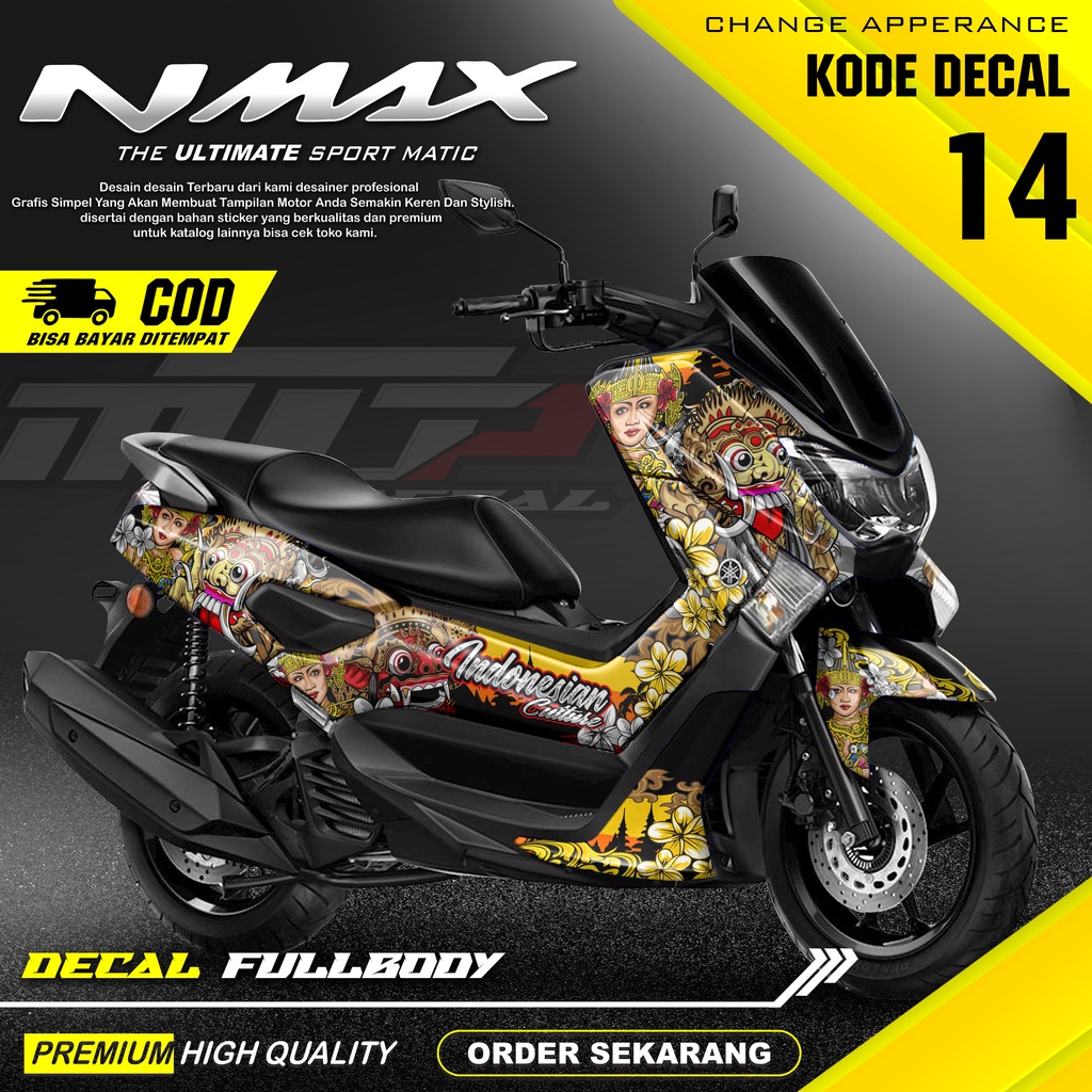 DEKAL STICKER DECAL STIKER STRIPING MINIMALIS NMAX OLD FULL BODY MTP-14 MOTIF BARONG KEREN