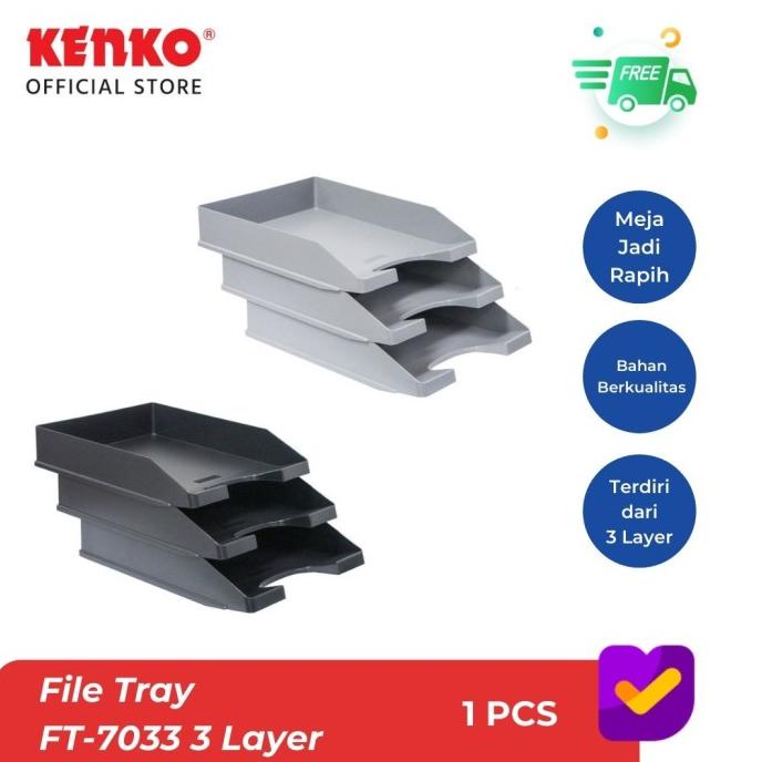 

Kenko File Tray / Rak File / File Cabinet Ft-7033 3 Layer Terlaris