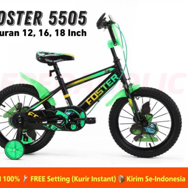 Sepeda Anak Cowok Bmx Foster Ukuran 12 inch, 16 Inch &amp; 18 Inch