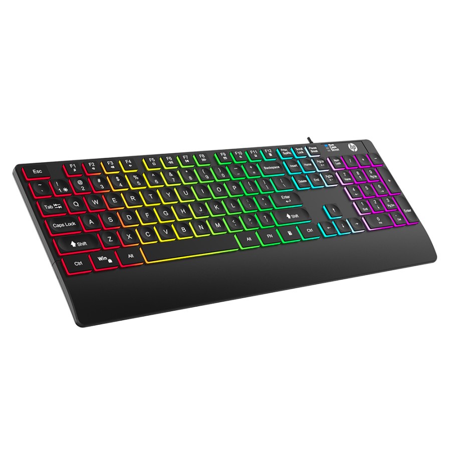 Keyboard Gaming HP K120 - Membrane Keyboard With Chocolate Keycaps RGB