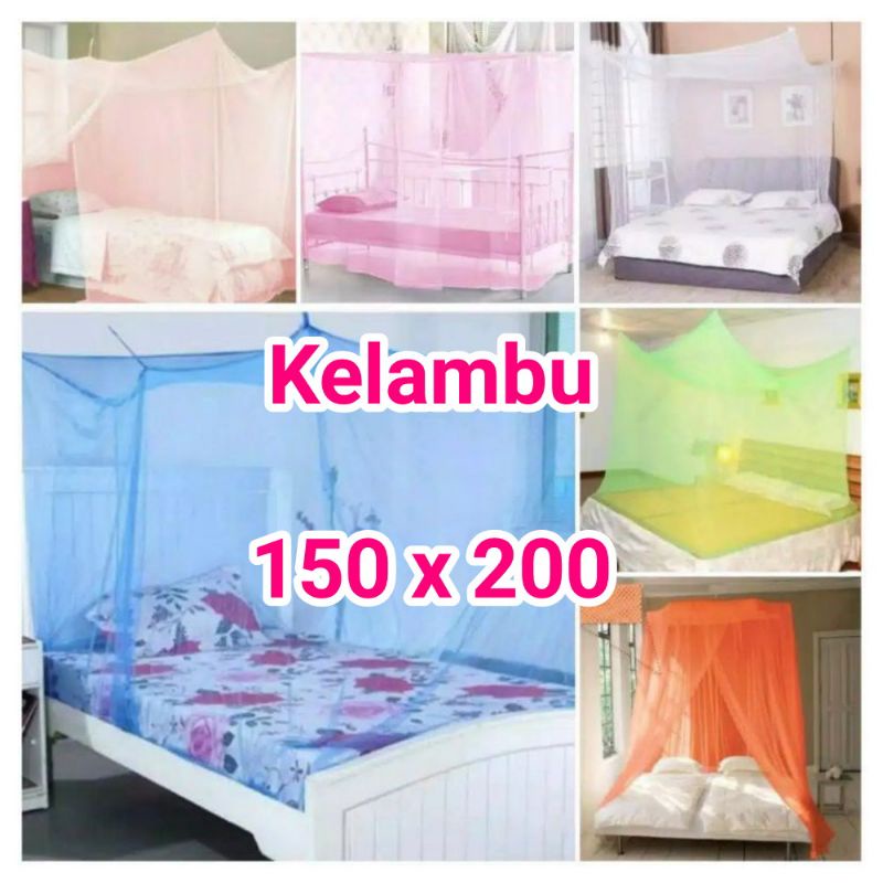 kelambu kotak ukuran 150 x 200 / kelambu kotak / kelambu