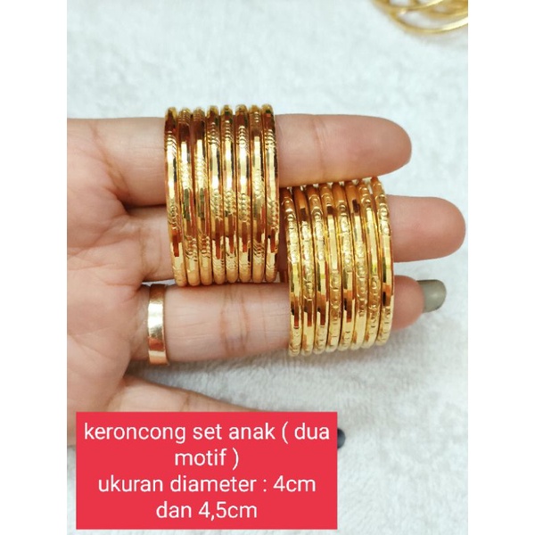 GELANG KERONCONG ANAK PERAK 925 ASLI LAPIS MAS 24K