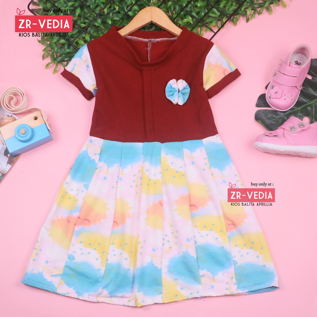 Dress Maudy uk 1-6 Tahun / baju Balita Cewek Harian Gaun Pesta Murah Dres Anak Perempuan