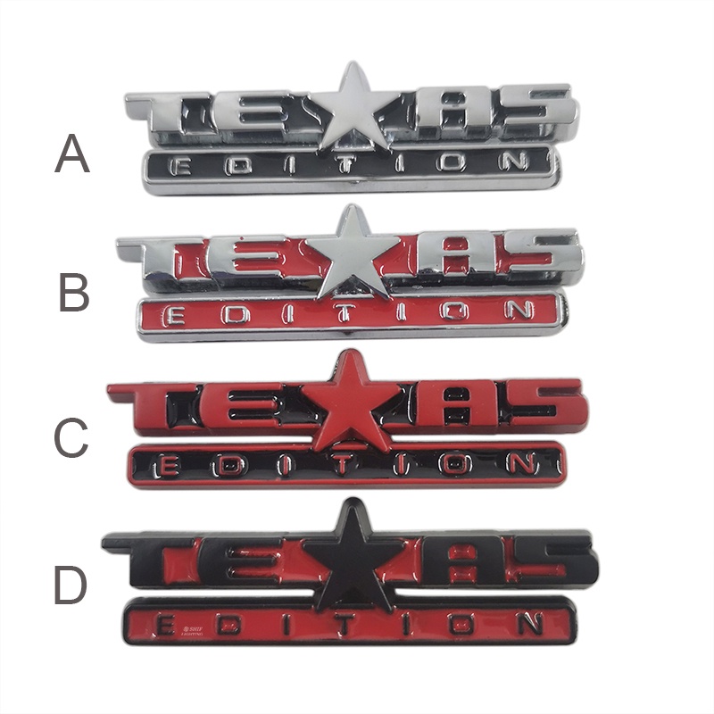 1pc Stiker Emblem / Badge Metal Bentuk Bintang Untuk Mobil Ford TEXAS Edition