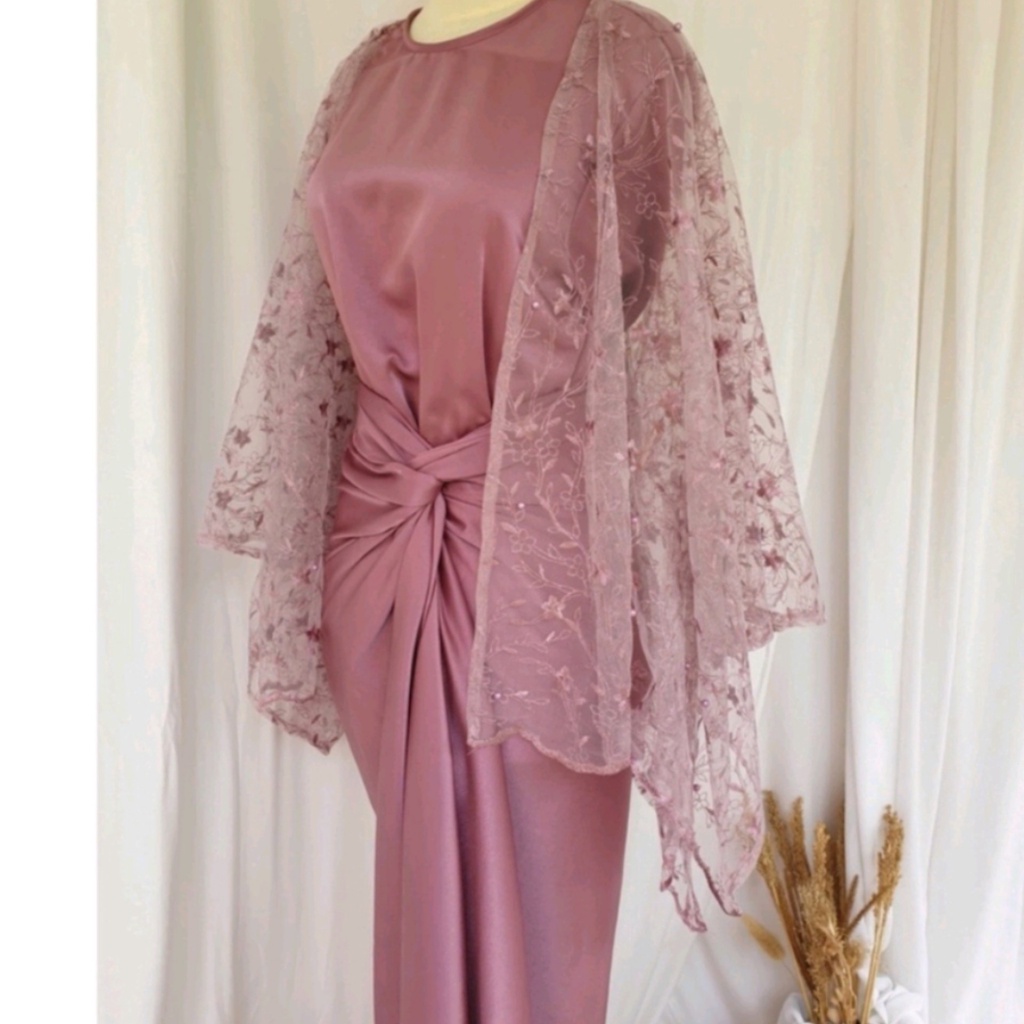 Outer tille brokat premium mutiara | Set Atasan Brokat akad nikah pesta wedding pengantin kondangan