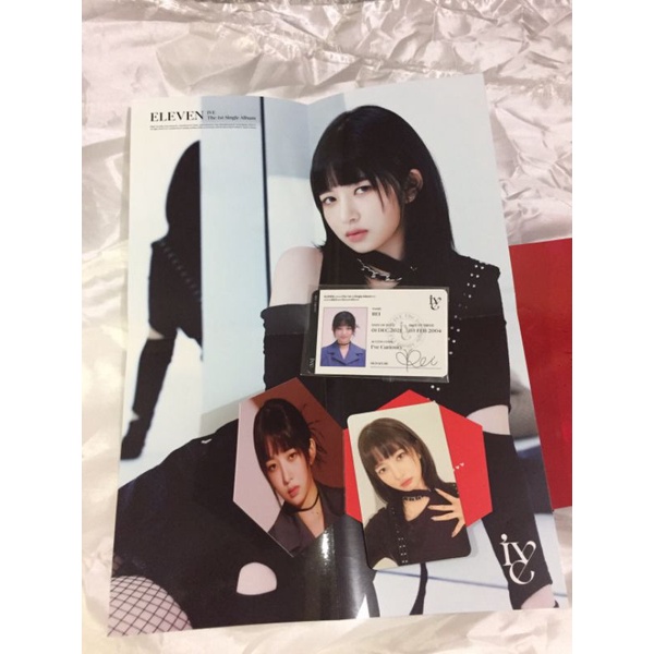REI IVE ELEVEN PHOTOCARD + ID CARD + MESSAGE CARD + FOLDED POSTER SET BOOKED
