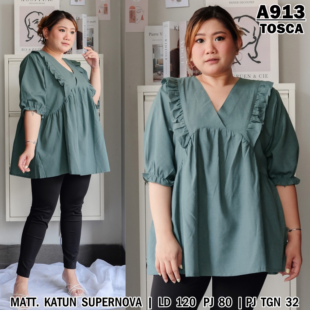UNION11 - ATASAN JUMBO WANITA LD 120 / BLOUSE WANITA JUMBO / ATASAN JUMBO XXXL WANITA / BAJU JUMBO WANITA FATIN-TOSCA