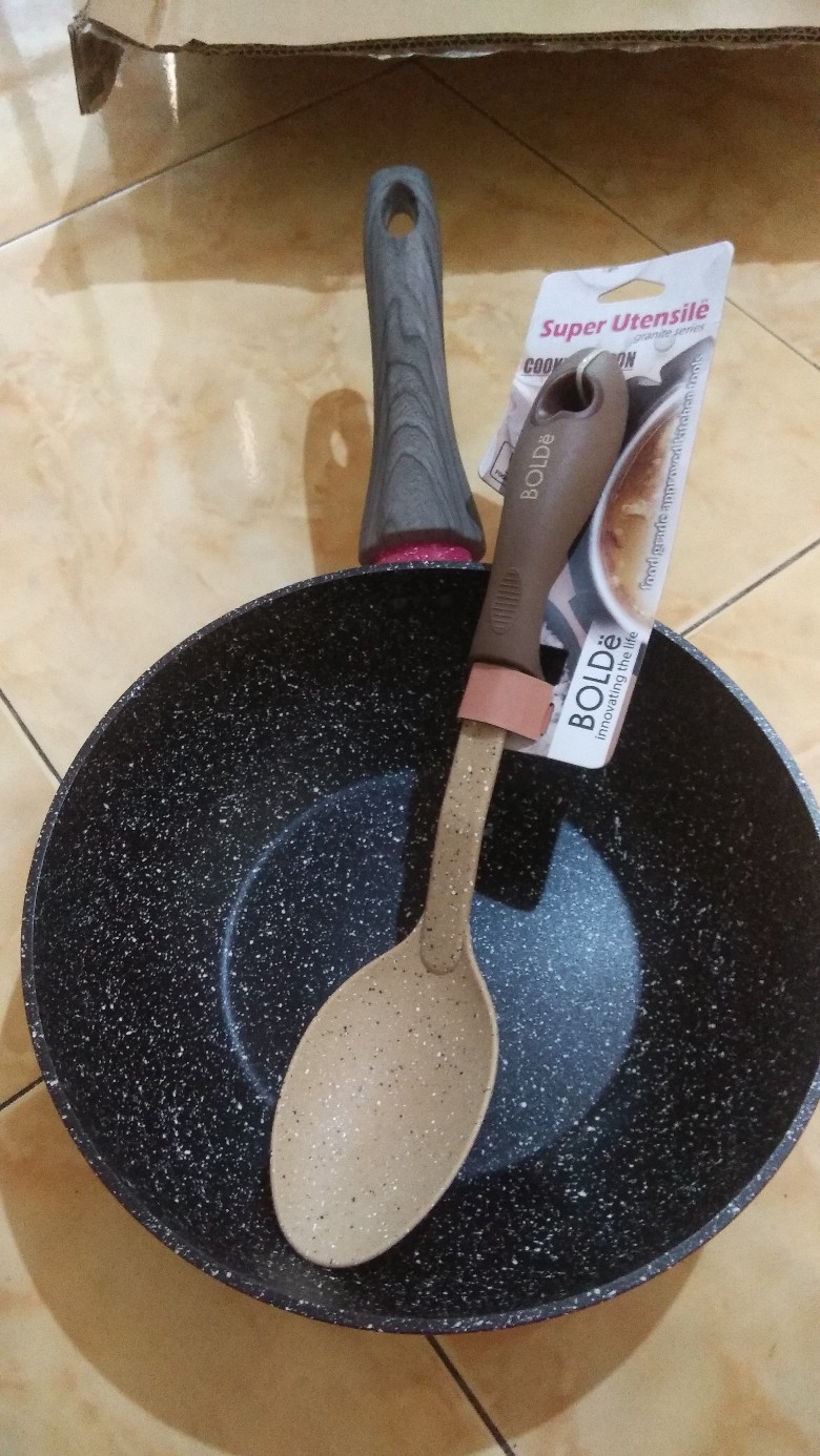 Wajan Granite Bolde Super Pan Wok 24cm Blackpink Induksi 24 Cm Bolde 24cm Wok Bolde