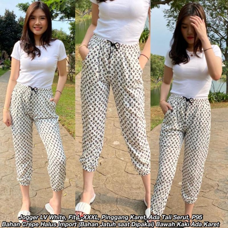 CELANA JOGGER WANITA CREPE IMPORT
