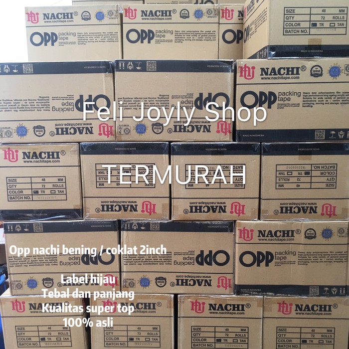 

Dijual TERMURAH LAKBAN OPP NACHI BENING COKLAT PLAKBAN ISOLASI SELOTIP SOLASI terakhir