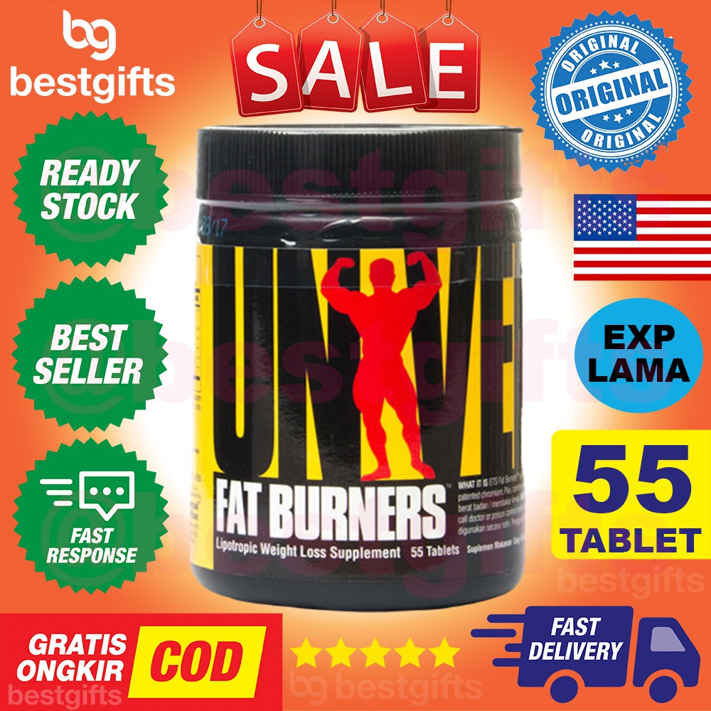 UNIVERSAL NUTRITION FAT BURNERS WEIGHT LOSS SUPPLEMENT SUPLEMEN PENURUN BERAT BADAN LEMAK 55 TABLET