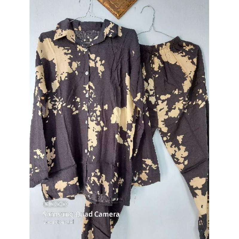 ONE SET/SETELAN PAJAMAS WANITA DEWASA LD 110 CM TYE DYE RAYON VISCOSE PREMIUM-4