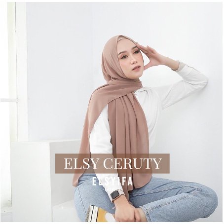 JILBAB ELSY PASHMINA CERUTY BABYDOLL 180 X 75 CM BY ELSYIFA FASHION