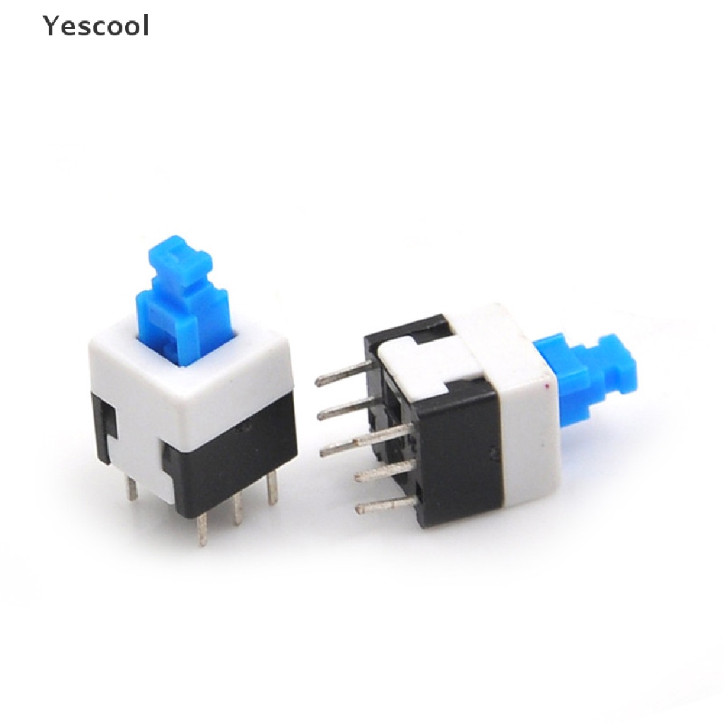 Yescool 10Pcs Tombol Switch Dua Baris 6 Pin Ukuran 8x8mm