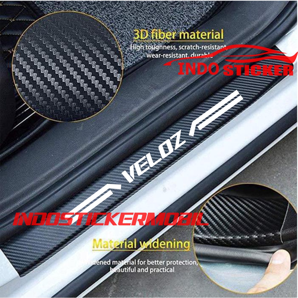 STICKER KARBON MOBIL VELOZ STICKER SILLPLATE KARBON 3D PELINDUNG MOBIL AVANZA VELOZ