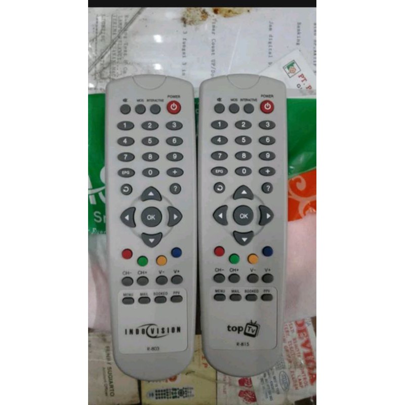 REMOTE REMOT RECEIVER PARABOLA TOP TV INDOVISIEN ORIGINAL ASLI