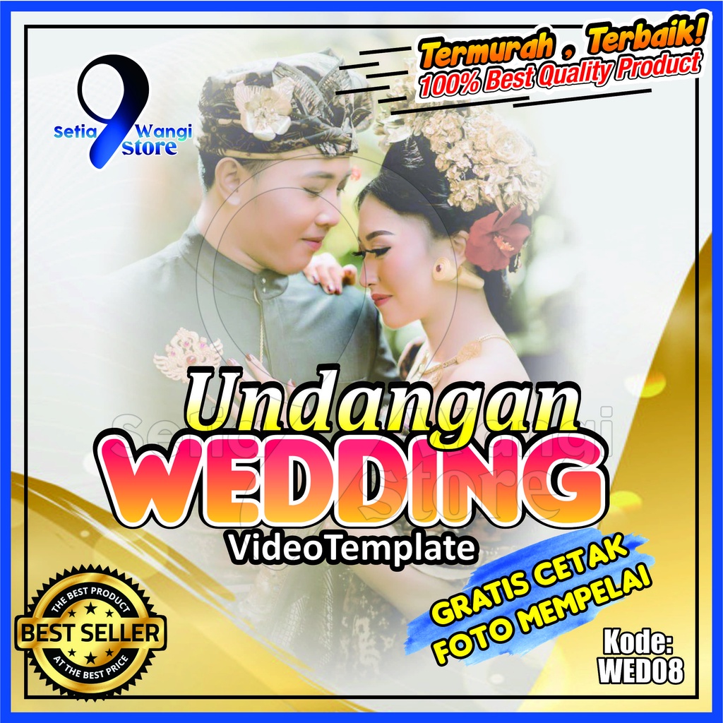 Undangan Pernikahan Template Simpel Bonus Cetak Foto Mempelai