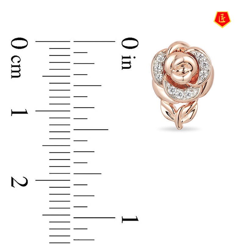 [Ready Stock]New Rose Pendant Ring Stud Earrings