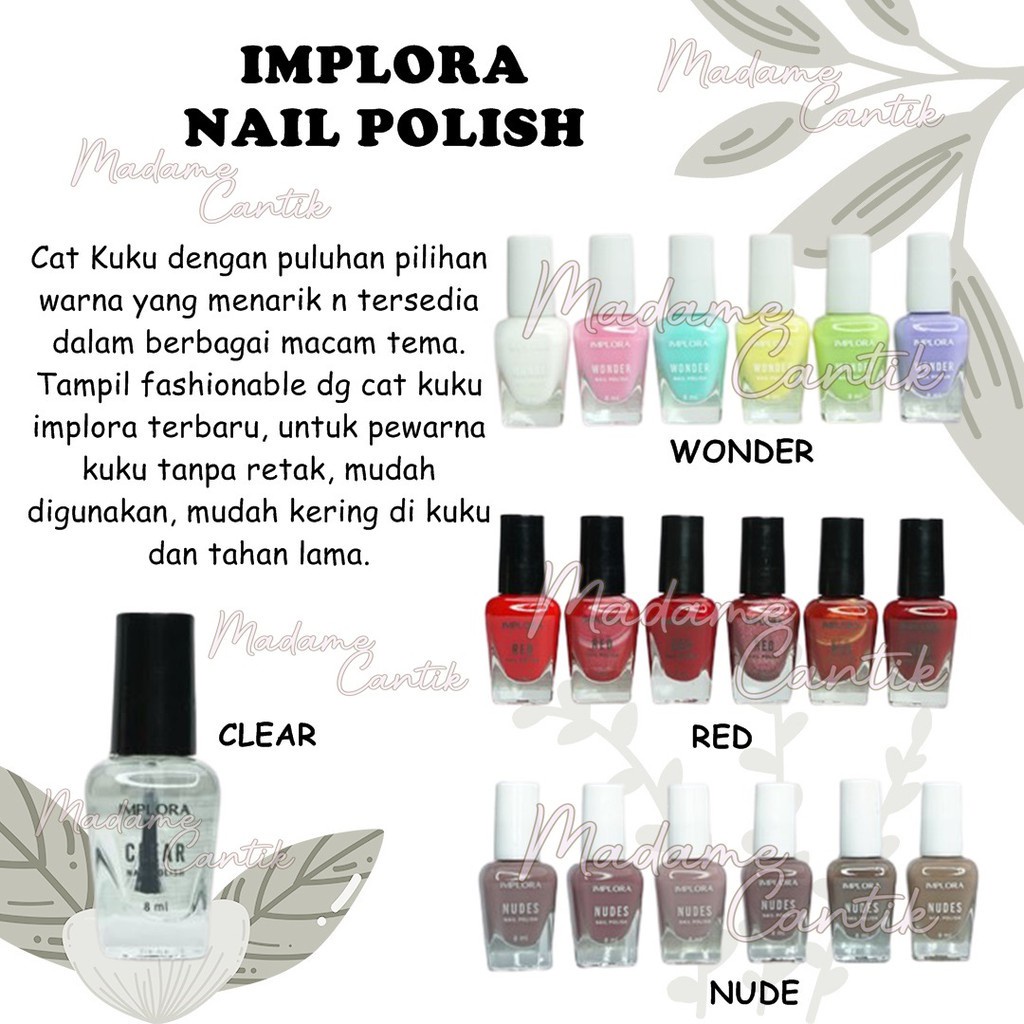 ✿ MADAME ✿ IMPLORA NEW NAIL POLISH KUTEK - KUTEX IMPLORA WONDER RED CLEAR NUDES BPOM