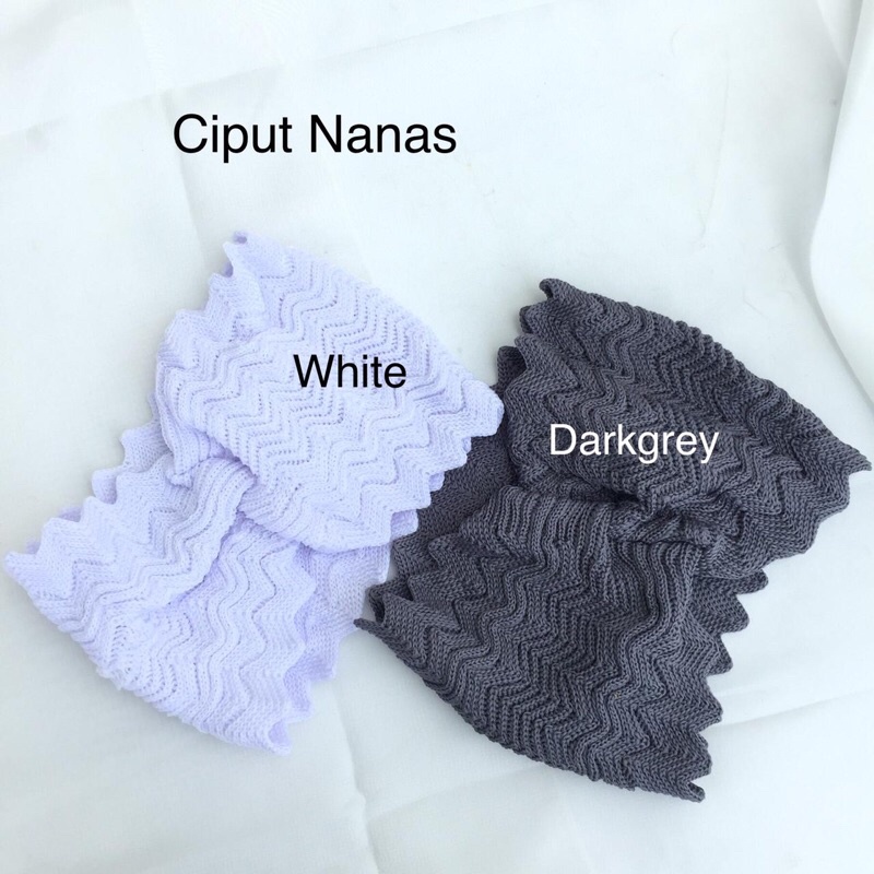 Nanas Ciput rajut Nanas satu warna one tone bandana rajut Nanas zig-zag zigzag