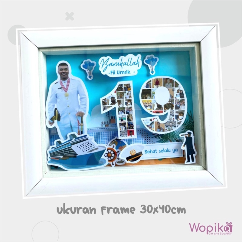 SCRAP MOZAIK FRAME 30x40cm  | anniversary, kado valentine | wisuda, kado birthday