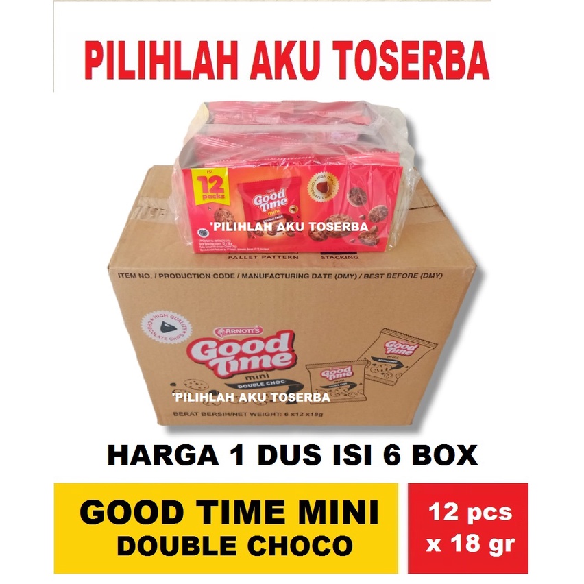 

Good Time MINI Cookies DOUBLE CHOCO, ( HARGA 1 DUS ISI 6 BOX )