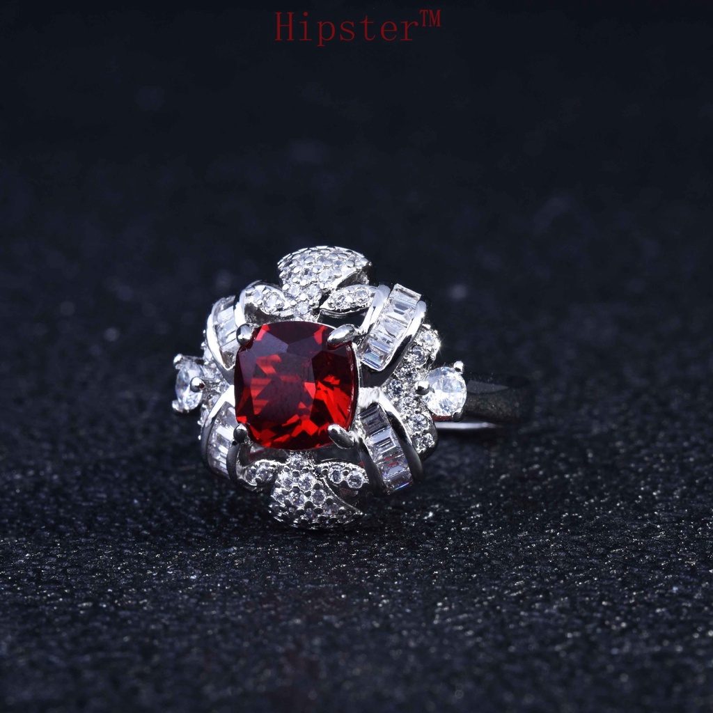 New Luxury Ruby Ring Opening Female