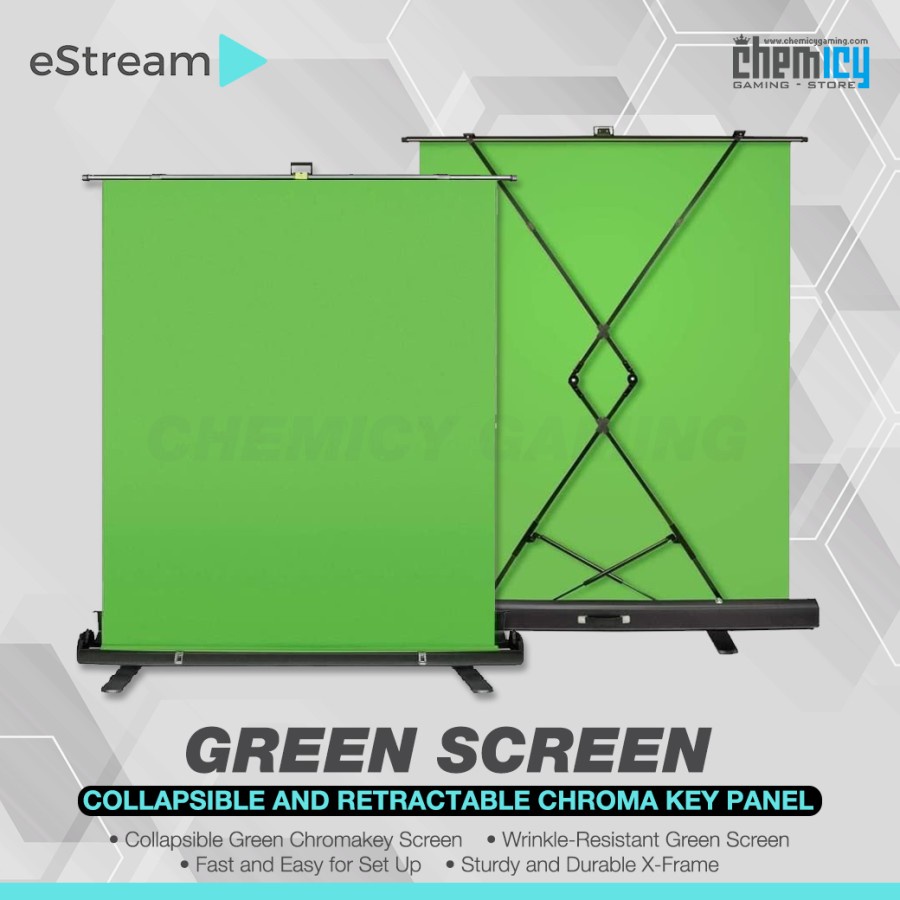 EStream Green Screen Collapsible and Retracable Chroma Key Panel