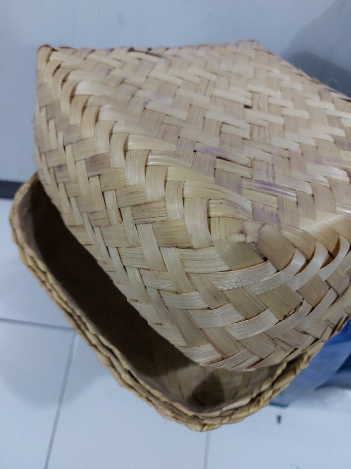 Besek Bambu Natural Premium Quality Ukuran 20x20 Sepang (wadah&tutup)