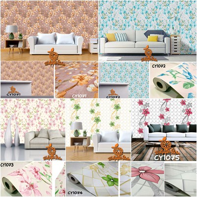 NEW CY wallpaper dinding sticker 45 cm x 10 m..murah ALL MOTIF