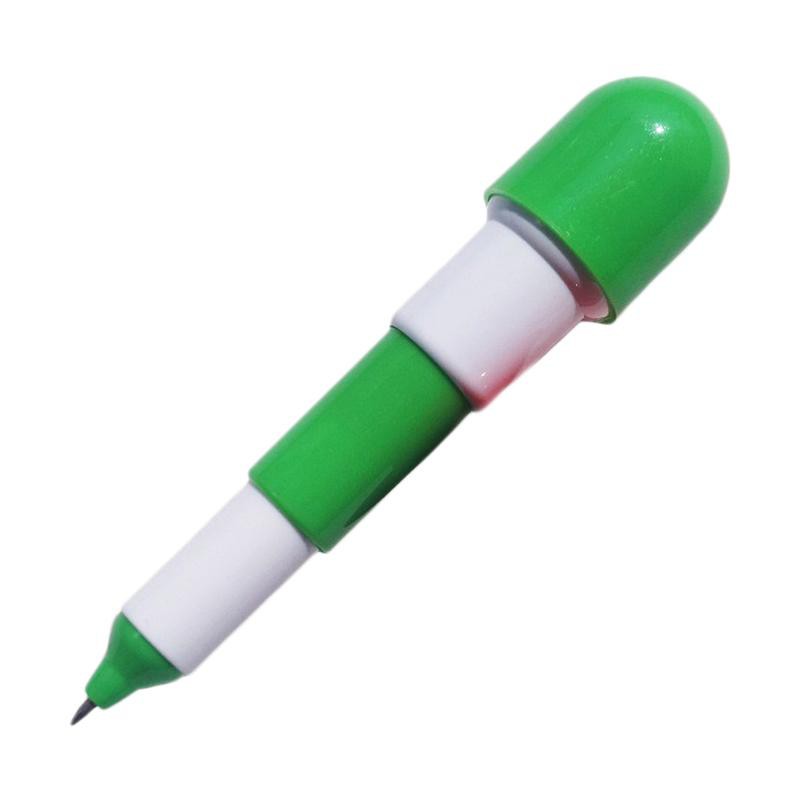 PENA VITAMIN / PENA VITAMIN UNIK / PENA VITAMIN KAPSUL / PULPEN KAPSUL LUCU-HIJAU