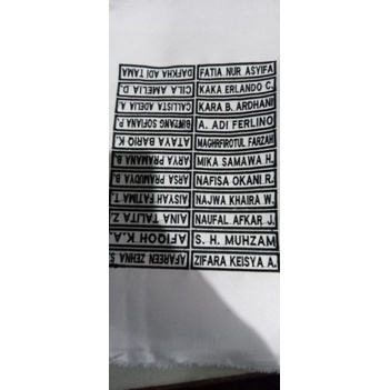 Sehari Jadi/Bordir Nama sekolah/ Bordir nama baju seragam / Bordir Seragam