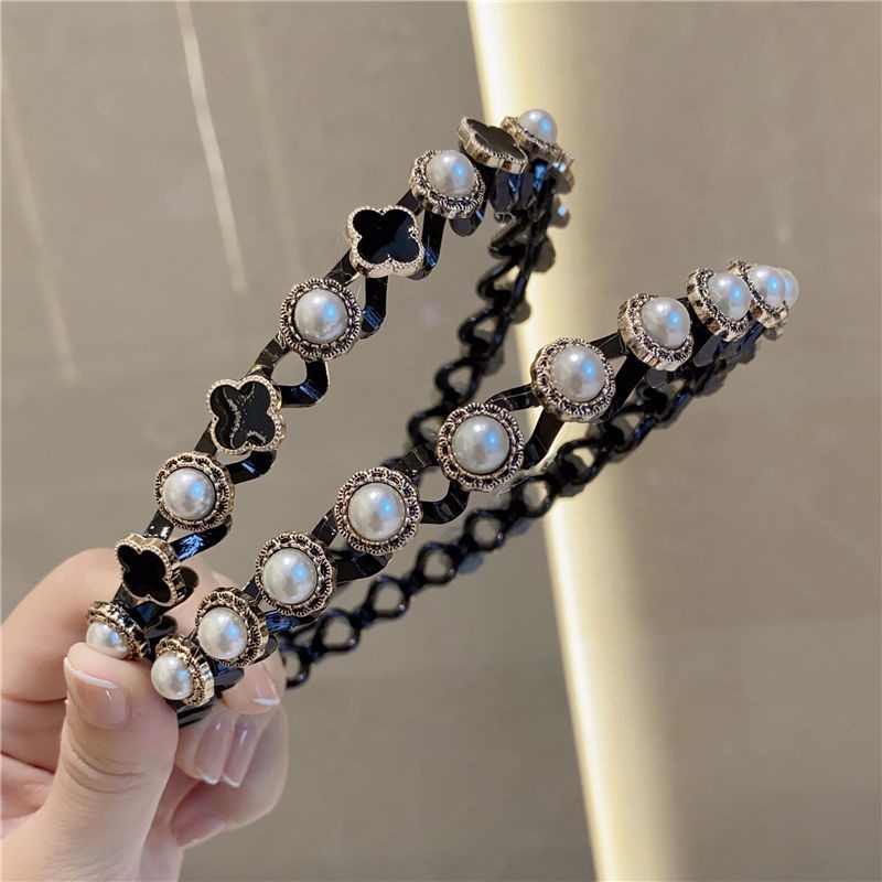 Fashion Bangs Hairstyle Multi-layer Hollow Woven Headband with Tooth Design Alligator Clip