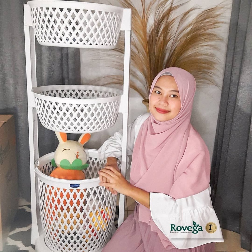 Rovega Laundry Basket Rak Keranjang Baju Kotor RLB350 Keranjang Binatu Rovega Original