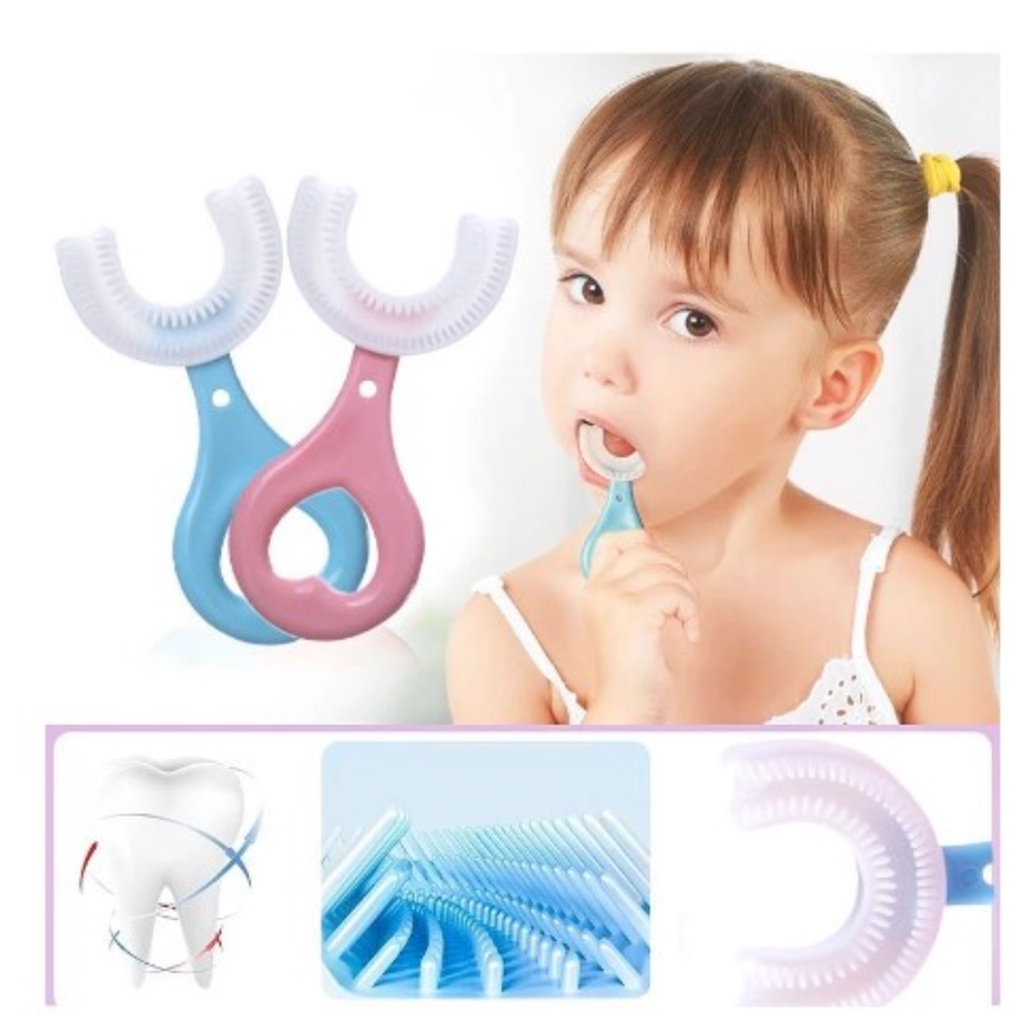 Sikat Gigi Anak Bentuk U Bahan Silikon / Training Toothbrush / Tooth Brush Baby Silicon type U Sikat Gigi Anak Sikat / Mainan Anak