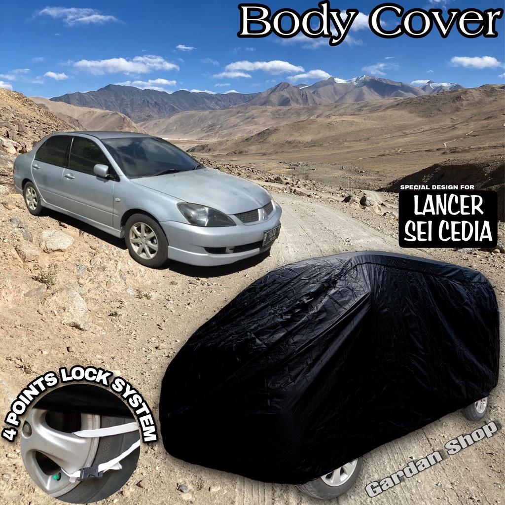 Sarung Mobil LANCER SEI CEDIA Hitam POLOS Body Cover Lancer Sei Cedia Full Black