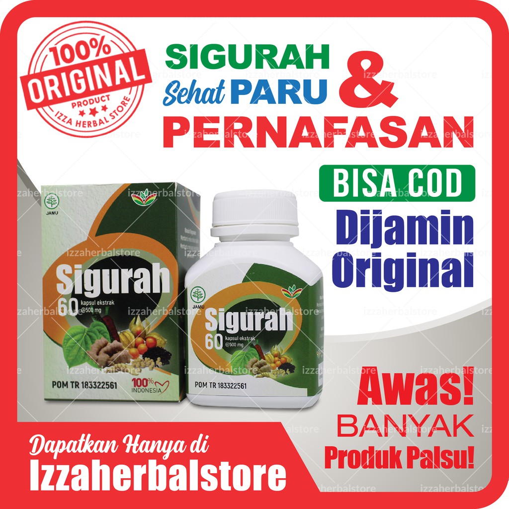 PROMO Kapsul SIGURAH ASLI Original Ekstra Herbal Pernapasan Gurah Batuk Berdahak