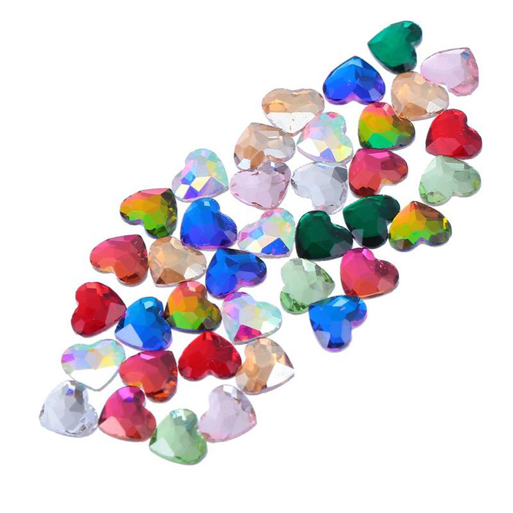 MXBEAUTY 50pcs Heart Diamond Jewelry Charms Nail Stickers 3D Nail Art Rhinestones Women Heart Shape Manicure Accessories Fashion Glitter Crystal DIY Ornaments Nail Art Decoration/Multicolor